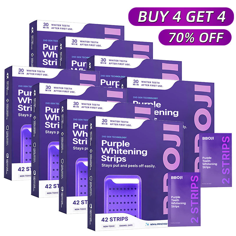 BBOJI Purple Teeth Whitening Strips | Fast, Gentle & Peroxide-Free Whitening