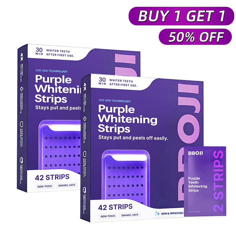 BBOJI Purple Teeth Whitening Strips | Fast, Gentle & Peroxide-Free Whitening