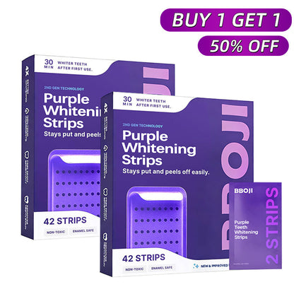 BBOJI Purple Teeth Whitening Strips | Fast, Gentle & Peroxide-Free Whitening