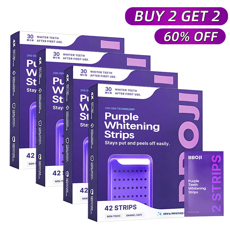 BBOJI Purple Teeth Whitening Strips | Fast, Gentle & Peroxide-Free Whitening