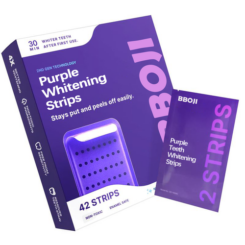 BBOJI Purple Teeth Whitening Strips | Fast, Gentle & Peroxide-Free Whitening