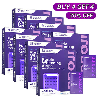 BBOJI Purple Teeth Whitening Strips | Fast, Gentle & Peroxide-Free Whitening