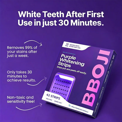 BBOJI Purple Teeth Whitening Strips | Fast, Gentle & Peroxide-Free Whitening