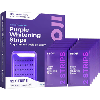 BBOJI Purple Teeth Whitening Strips | Fast, Gentle & Peroxide-Free Whitening